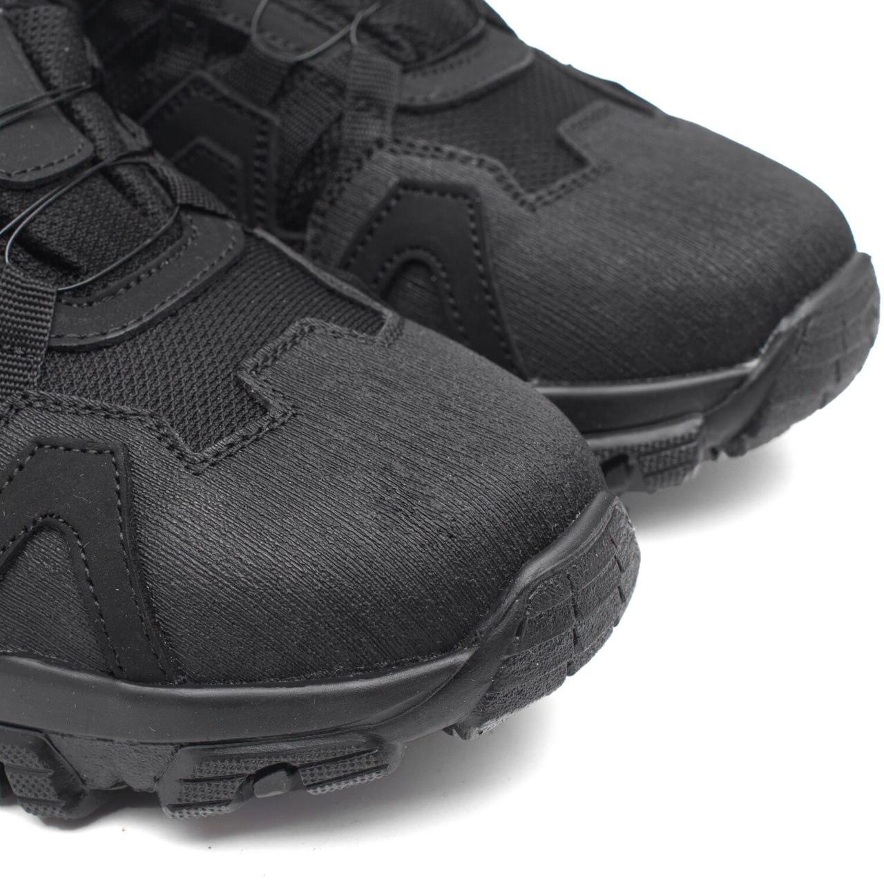 Легкі та зручні тактичні кросівки мембрана GORE-TEX Автошнурівкка Чорні Арт.L1 - Зображення 2